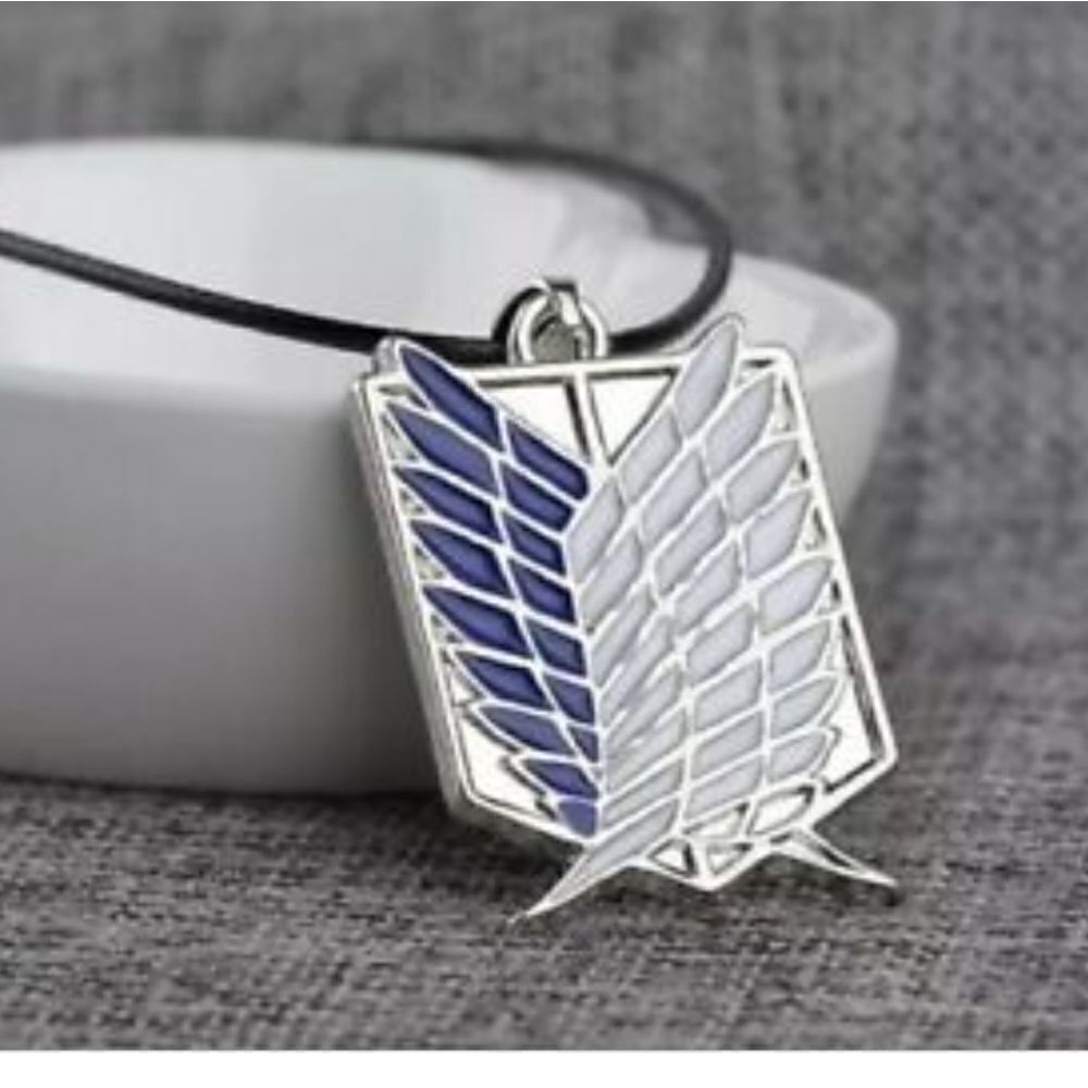 Attack On Titan Survey Corps Symbol Metal Necklace Anime Cosplay.